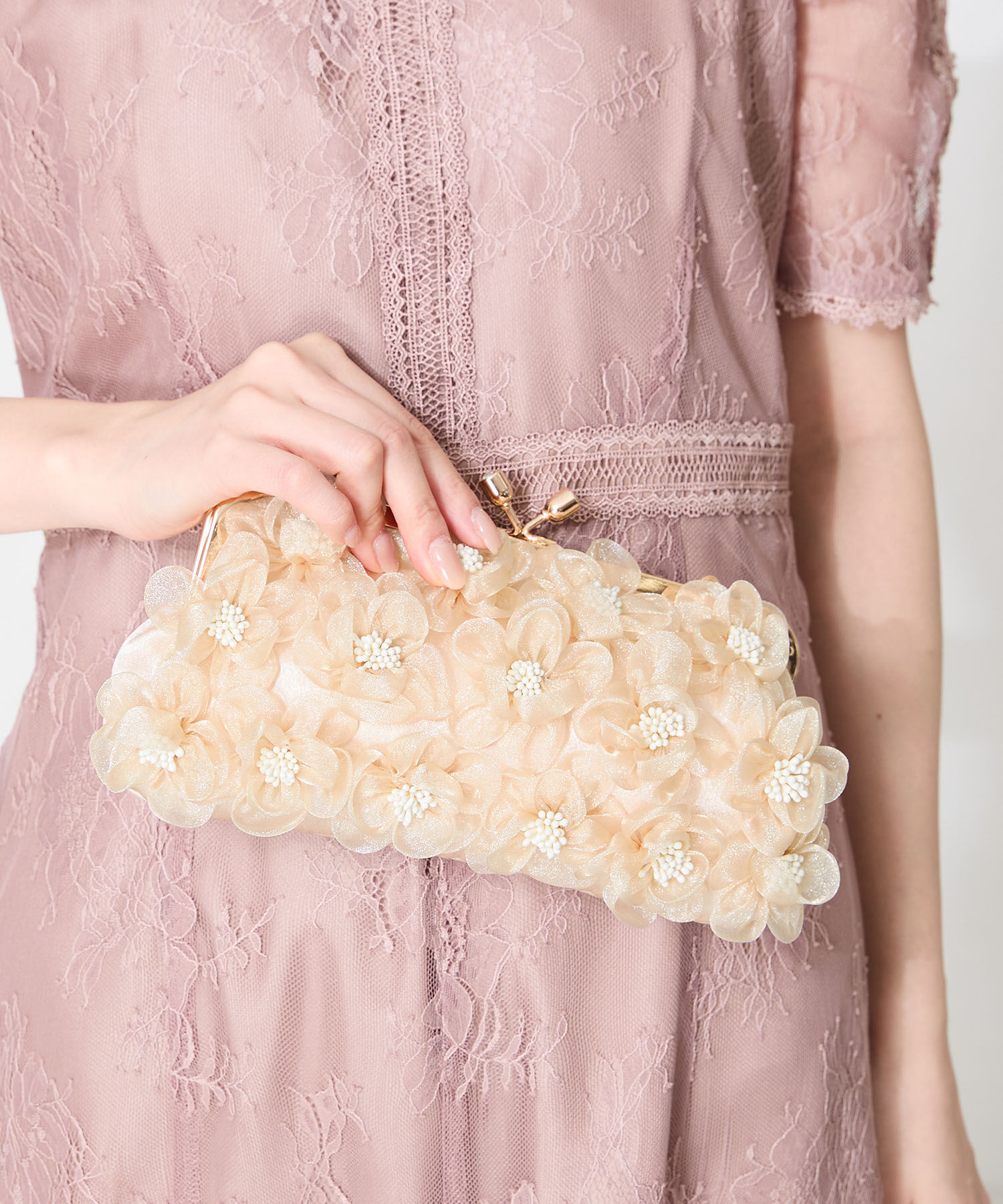 ORiental TRaffic「フラワーがま口バッグ/MOB019」|ハンドバッグ|