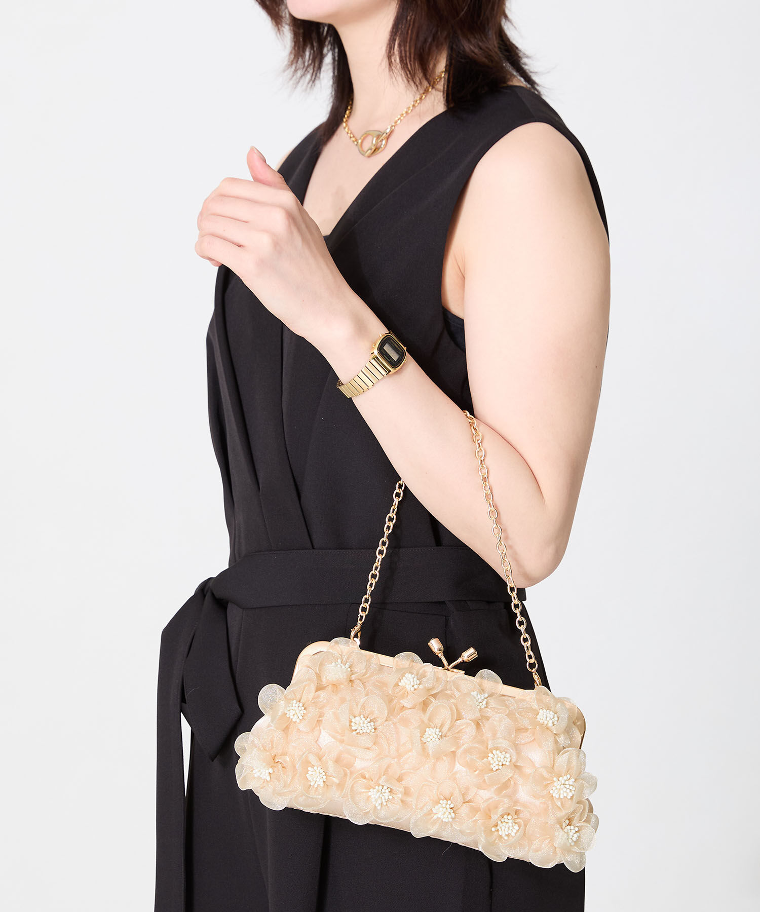 ORiental TRaffic「フラワーがま口バッグ/MOB019」|ハンドバッグ|