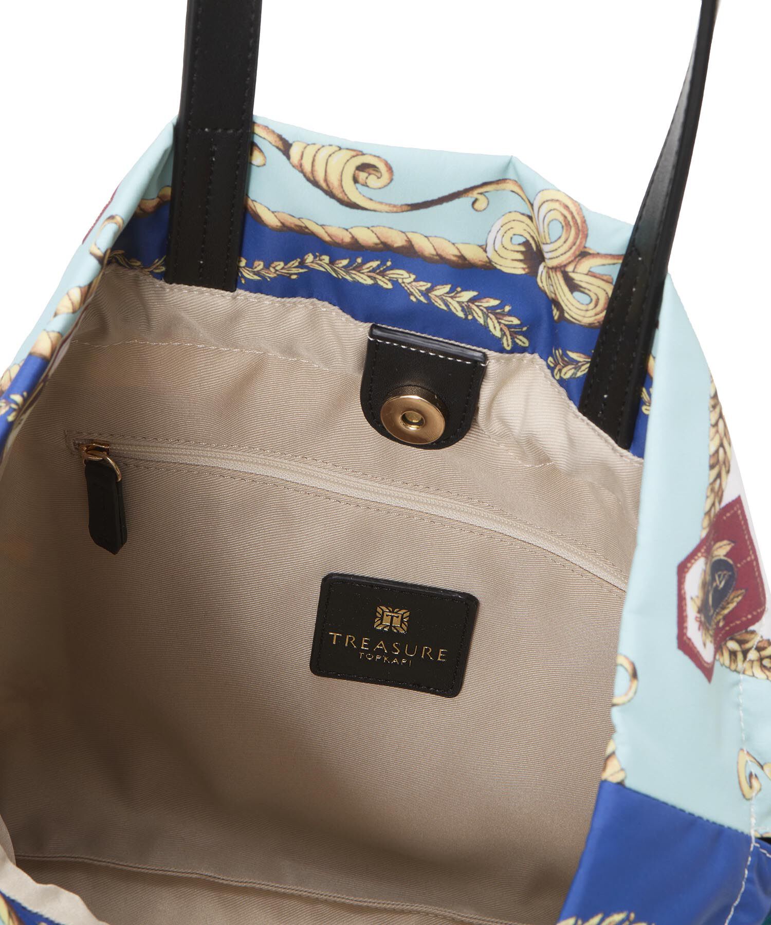 TOPKAPI TREASURE「【TREASURE TOPKAPI】マイルドサテン スカーフ柄 巾着 トート バッグ 」|トートバッグ|