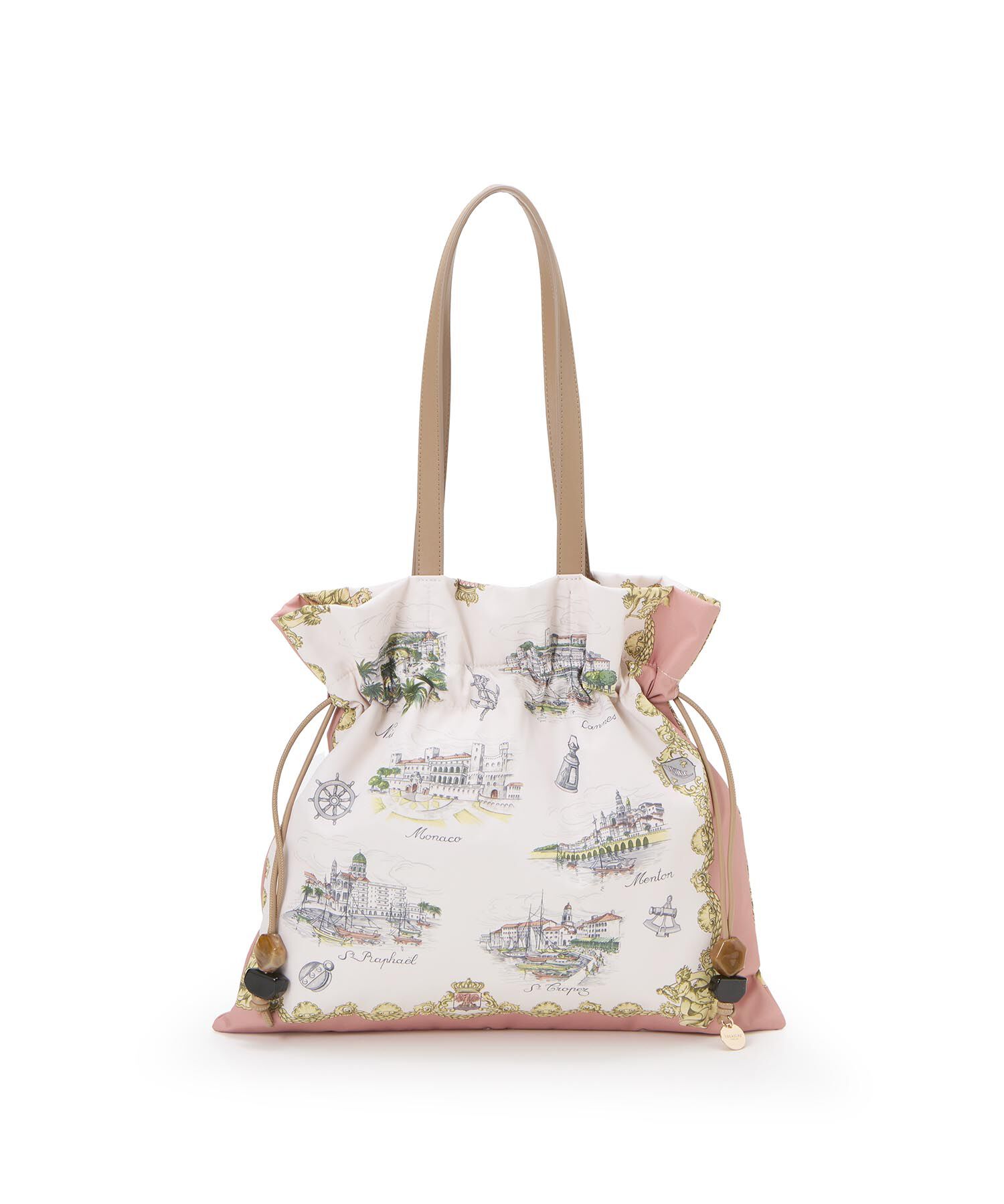 TOPKAPI TREASURE「【TREASURE TOPKAPI】マイルドサテン スカーフ柄 巾着 トート バッグ 」|トートバッグ|