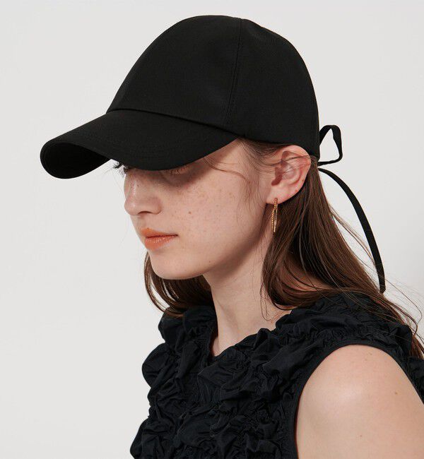 UNITED ARROWS「コットン バックリボン キャップ UV」|キャップ・キャスケット|BLACK