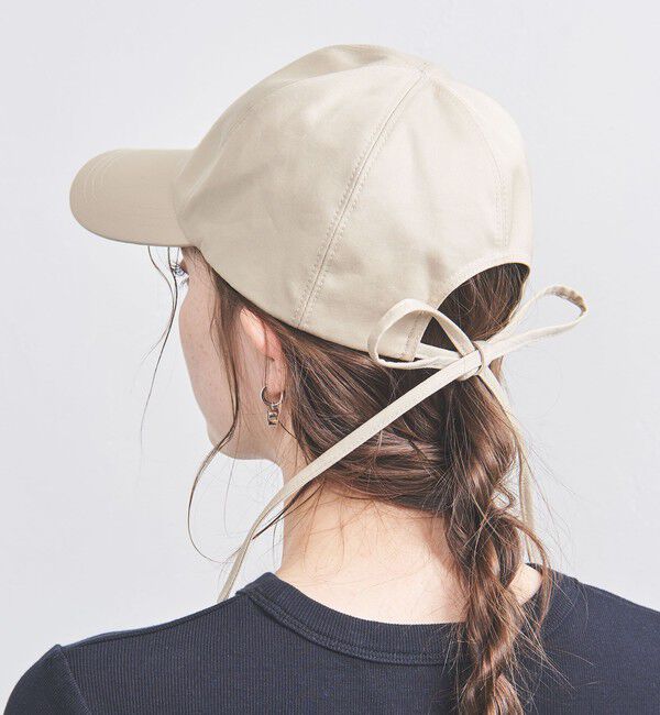 UNITED ARROWS「コットン バックリボン キャップ UV」|キャップ・キャスケット|BEIGE