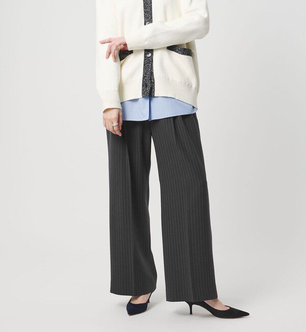 UNITED ARROWS「2タック ワイド ストレートパンツ ‐ウォッシャブル‐」|スラックス|MD.GRAY