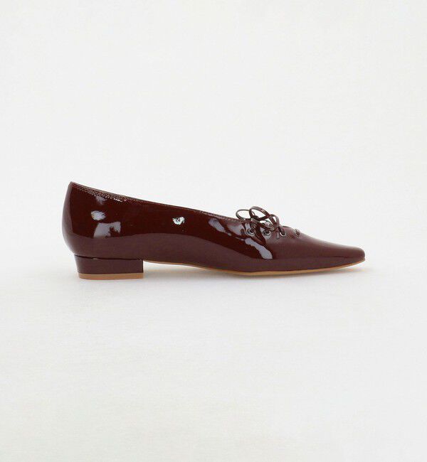 UNITED ARROWS「エナメル レースアップ フラットシューズ」|パンプス|