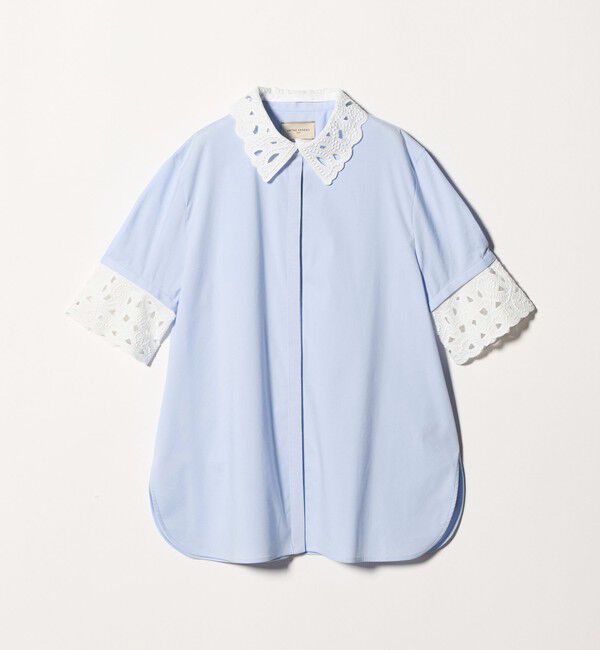 UNITED ARROWS「エンブロイダリー シャツ ブラウス 4WAY」|シャツ・ブラウス|LT.BLUE