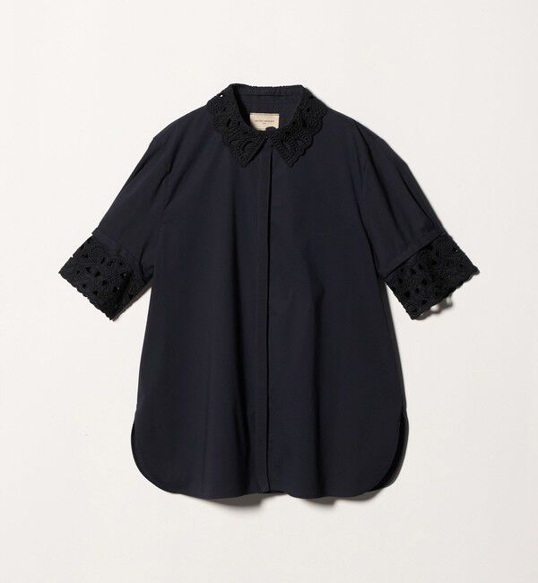 UNITED ARROWS「エンブロイダリー シャツ ブラウス 4WAY」|シャツ・ブラウス|NAVY