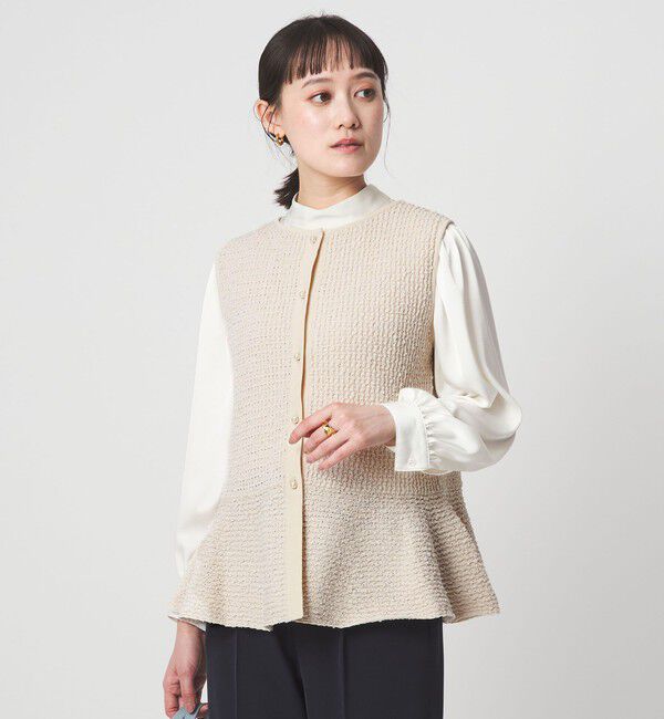 UNITED ARROWS green label relaxing「パイピング ペプラム ニット ジレ」|ベスト・ジレ|