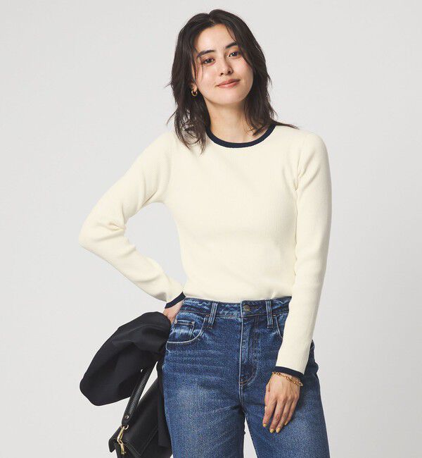 UNITED ARROWS green label relaxing「＜1_OF MINE＞リブ クルーネック プルオーバー ニット ウォッシャブル」|ニット・セーター|