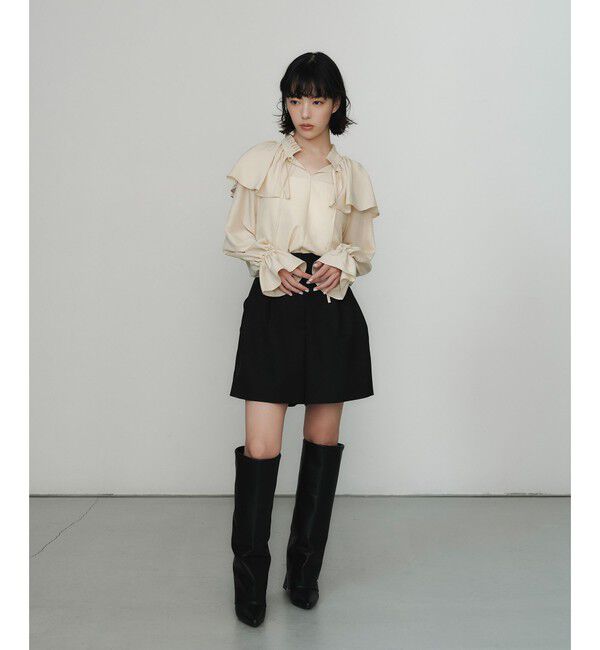 EMMEL REFINES「＜EMMEL REFINES＞EM 2タック コクーン ショートパンツ」|その他|BLACK