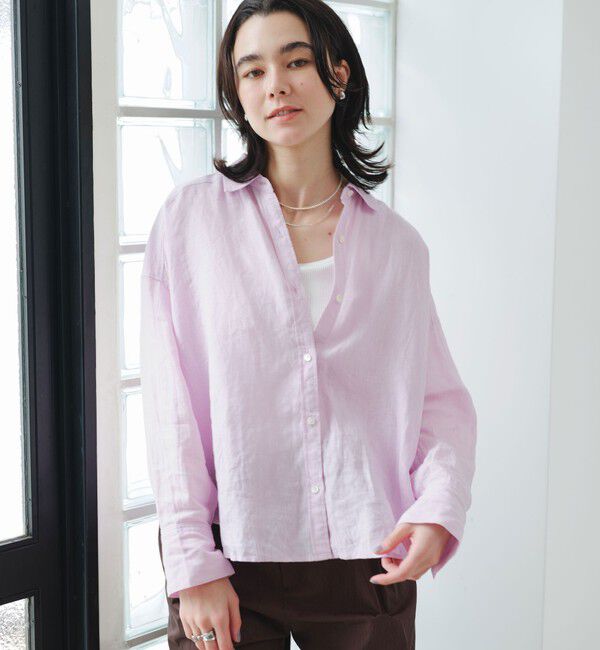 UNITED ARROWS green label relaxing「【結論シリーズ】リネンバランスシャツ［size SHORTあり］」|シャツ・ブラウス|