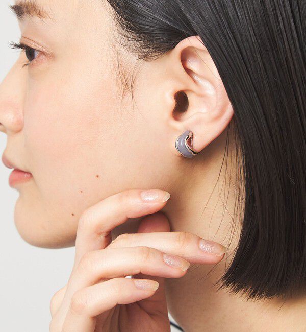 UNITED ARROWS green label relaxing「メタルフレーム マーブル イヤリング」|イヤリング|MD.GRAY