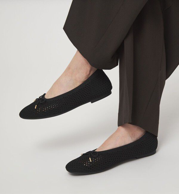 UNITED ARROWS green label relaxing「ウェルネスシアー バレエシューズ / ニットシューズ」|ローファー|BLACK