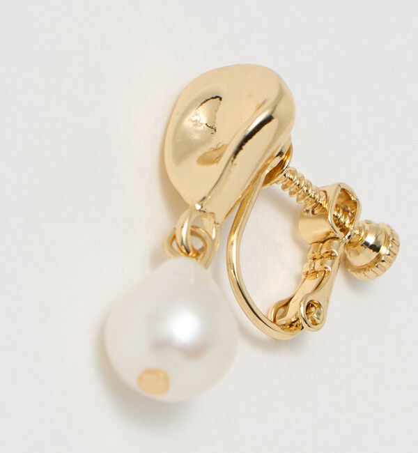 UNITED ARROWS green label relaxing「淡水パール＆プレート イヤリング」|イヤリング|