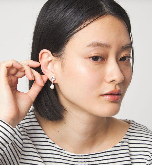 UNITED ARROWS green label relaxing「淡水パール＆プレート イヤリング」|イヤリング|
