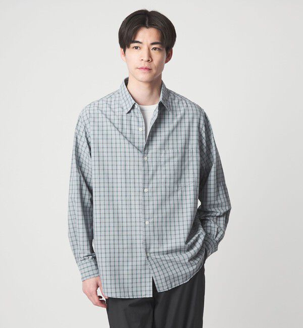 UNITED ARROWS green label relaxing「ナイロン コットン チェック ジャストルーズ 長袖 シャツ」|シャツ・ブラウス|