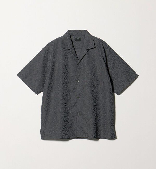 UNITED ARROWS green label relaxing「リネンライク ジャガード オープンカラー 半袖 シャツ」|シャツ・ブラウス|MD.GRAY