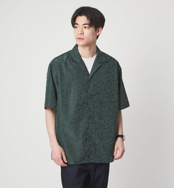 UNITED ARROWS green label relaxing「リネンライク ジャガード オープンカラー 半袖 シャツ」|シャツ・ブラウス|