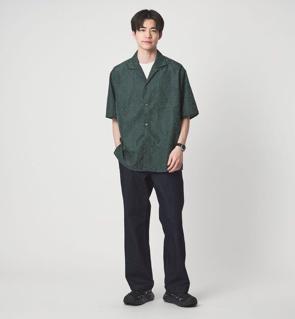 UNITED ARROWS green label relaxing「リネンライク ジャガード オープンカラー 半袖 シャツ」|シャツ・ブラウス|