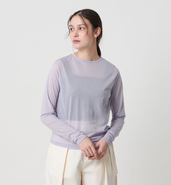 BEAUTY&YOUTH UNITED ARROWS「コットンナイロン天竺 シアー クルーネック Tシャツ」|Tシャツ・カットソー|LILAC