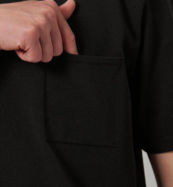 BEAUTY&YOUTH UNITED ARROWS「【WEB限定 WARDROBE SMART】マシーンウォッシュ 1ポケット ニット Tシャツ【抗菌防臭】」|Tシャツ・カットソー|