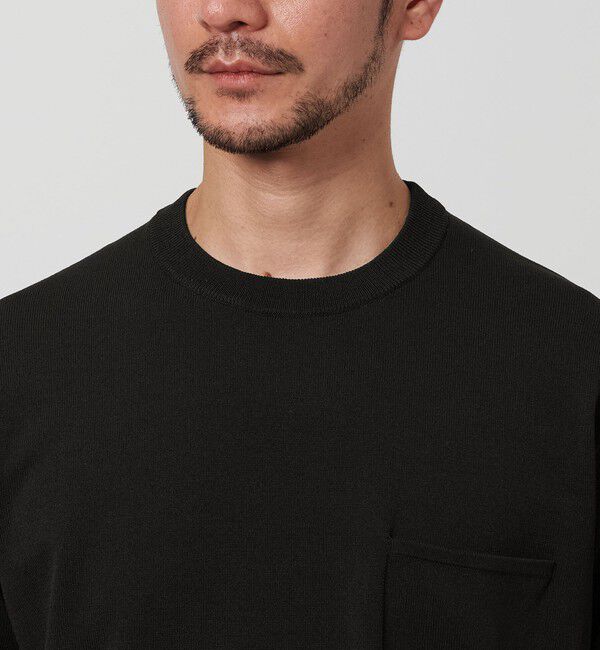 BEAUTY&YOUTH UNITED ARROWS「【WEB限定 WARDROBE SMART】マシーンウォッシュ 1ポケット ニット Tシャツ【抗菌防臭】」|Tシャツ・カットソー|