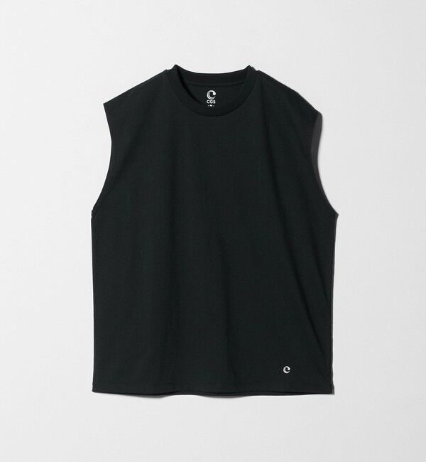 California General Store「＜CGS.＞リサイクル ポリエステル LUCK ノースリーブ Tシャツ 吸水速乾 UV軽減」|タンクトップ|BLACK