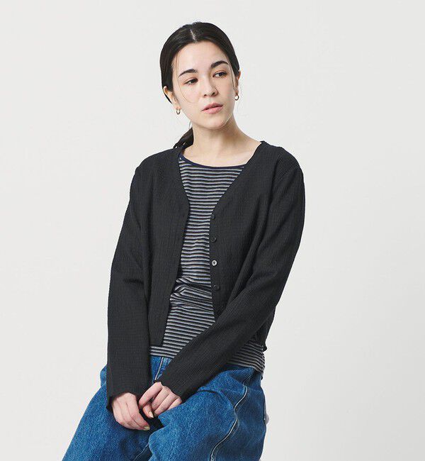 BEAUTY&YOUTH UNITED ARROWS「ソリッド＆チェック Vネック カーディガン」|カーディガン|