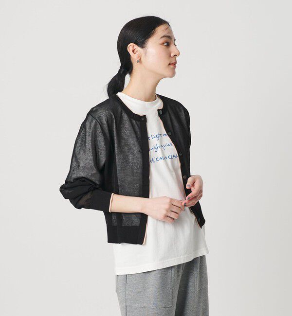 BEAUTY&YOUTH UNITED ARROWS「ライン クルーネック カーディガン ウォッシャブル」|カーディガン|