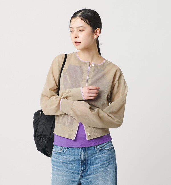 BEAUTY&YOUTH UNITED ARROWS「ライン クルーネック カーディガン ウォッシャブル」|カーディガン|