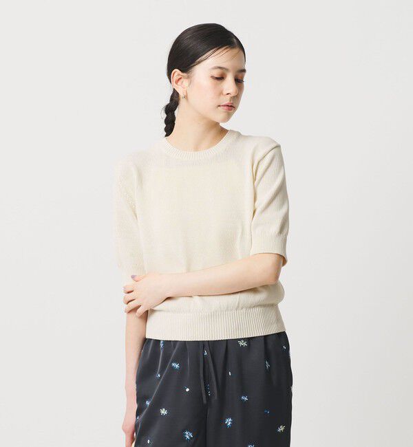 BEAUTY&YOUTH UNITED ARROWS「コイルニット ショートスリーブ プルオーバー ウォッシャブル」|ニット・セーター|