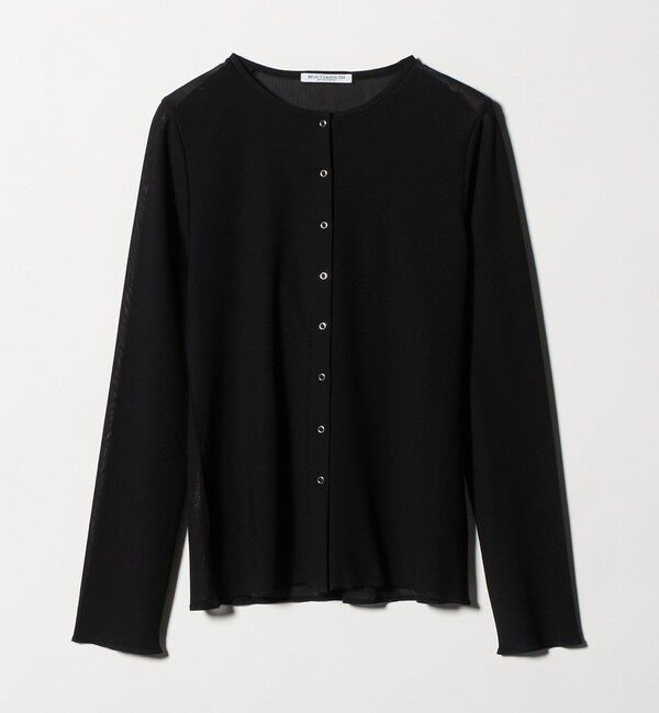 BEAUTY&YOUTH UNITED ARROWS「リングボタン チュール カーディガン ウォッシャブル 接触冷感」|カーディガン|