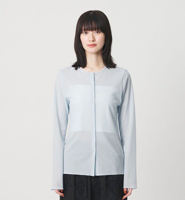 BEAUTY&YOUTH UNITED ARROWS「リングボタン チュール カーディガン ウォッシャブル 接触冷感」|カーディガン|