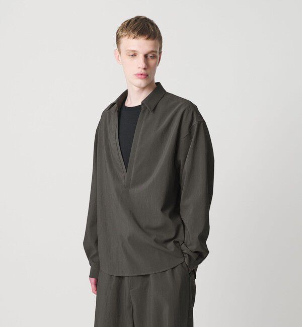 MONKEY TIME「RENU TROシリーズ ディープ Vネック プルオーバー シャツ -セットアップ対応-」|シャツ・ブラウス|