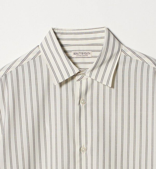 BEAUTY&YOUTH UNITED ARROWS「尾州 ストライプ レギュラー ショートスリーブ シャツ GRANDE TAPERD型 ウォッシャブル MADE IN JAPAN」|シャツ・ブラウス|