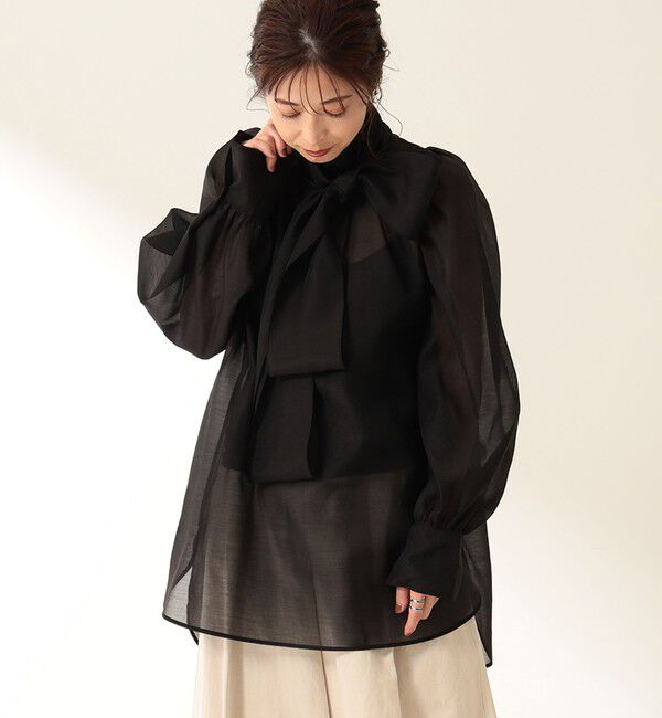 Demi-Luxe BEAMS 「オーガンジー リボンブラウス」|シャツ・ブラウス|