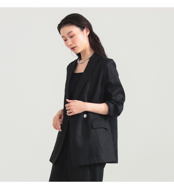 Demi-Luxe BEAMS 「ダブルブレスト リネン ジャケット」|ダッフルコート|