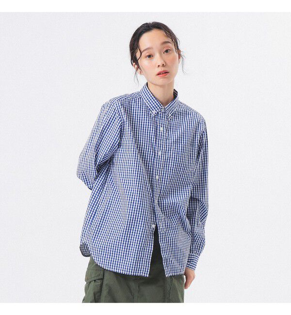 BEAMSBOY「100/2 ギンガムチェック ボタンダウン シャツ ＜定番 / オフィスカジュアル＞」|シャツ・ブラウス|NAVY