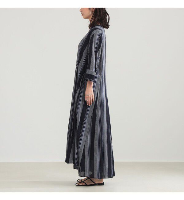 Demi-Luxe BEAMS 「ne Quittez pas / ボイル ストライプ パネル ワンピース」|ワンピース|