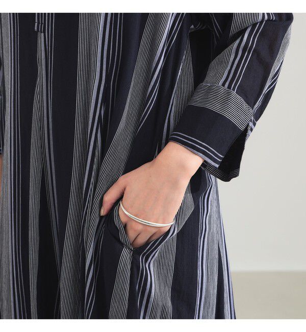 Demi-Luxe BEAMS 「ne Quittez pas / ボイル ストライプ パネル ワンピース」|ワンピース|