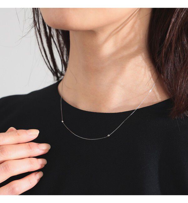Demi-Luxe BEAMS 「wePERM / スターリングライトチェーン 2ビーズ ネックレス シルバー」|その他|SILVER