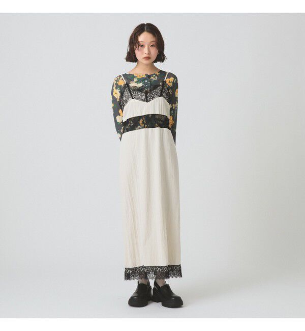 Ray BEAMS 「レース キリカエ キャミワンピース」|ワンピース|