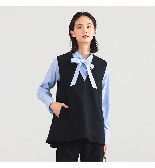 Demi-Luxe BEAMS 「ツイード フレア Vネック ジレ＊」|シャツ・ブラウス|