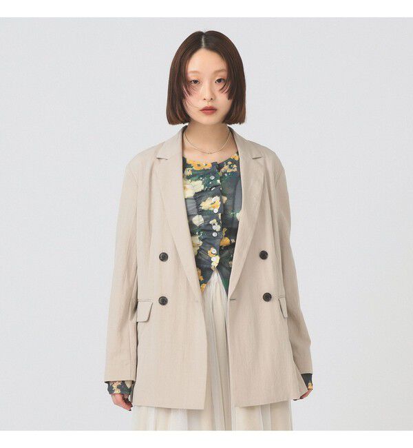 Ray BEAMS 「ソフトクリンクル 4ボタン ダブル ジャケット」|テーラードジャケット|BEIGE