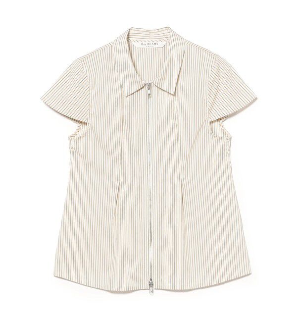 Ray BEAMS 「ストライプ ジップ シャツ ハーフスリーブ」|シャツ・ブラウス|