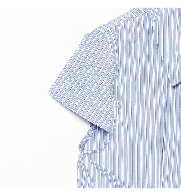 Ray BEAMS 「ストライプ ジップ シャツ ハーフスリーブ」|シャツ・ブラウス|