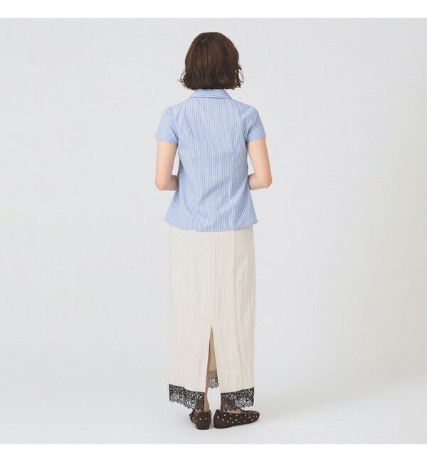 Ray BEAMS 「ストライプ ジップ シャツ ハーフスリーブ」|シャツ・ブラウス|