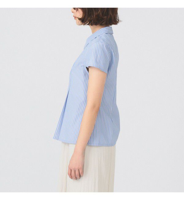 Ray BEAMS 「ストライプ ジップ シャツ ハーフスリーブ」|シャツ・ブラウス|