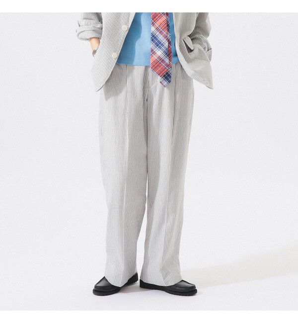 BEAMSBOY「シアサッカー スラックス」|スラックス|