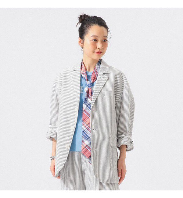 BEAMSBOY「シアサッカー ジャケット」|テーラードジャケット|GREY