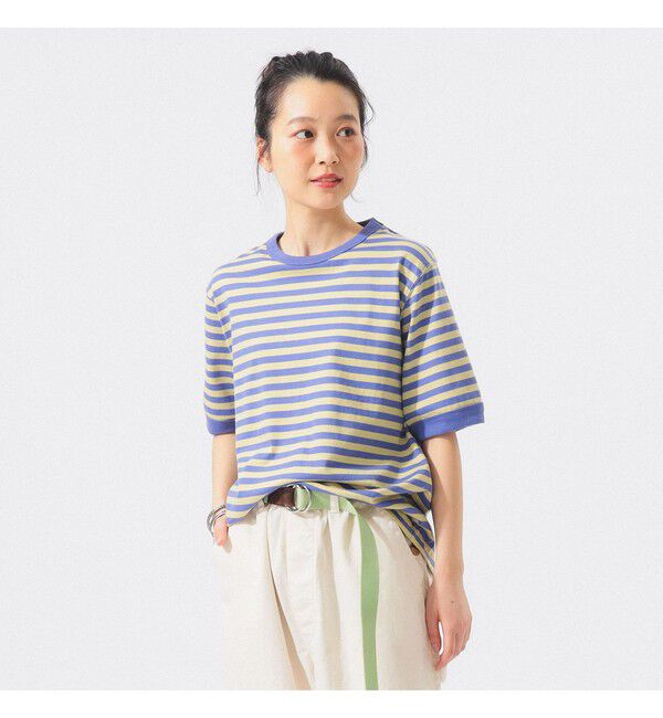 BEAMSBOY「ボーダー バインダー ショートスリーブ Tシャツ」|Tシャツ・カットソー|PURPLE